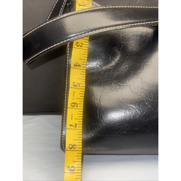 Vintage Liz Claiborne Navy Blue Shoulder Bag Purse. Flex Leather. - Picture 5 of 6